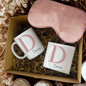 Personalized Gift - Mug - Coaster - Pink Sleep Mask
