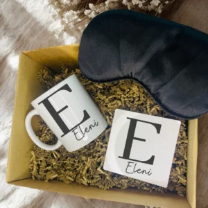 Personalized Gift - Mug - Coaster - Black Sleep Mask