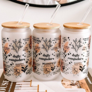 Frosted Glass Can - Daily Reminders