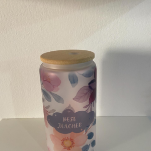 Frosted Glass Can - Teacher