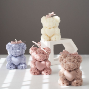 Rose Teddy bear Soya Candle - Scented - 80ml