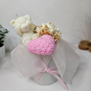 Tiny Flower - Heart - Bear Bouquet Soya Candles – Scented