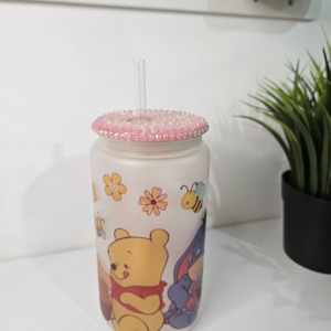 Frosted Glass Can - Stones Lid - Create your Own