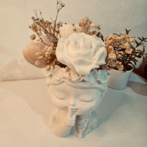 Whispering Bloom – Floral Arrangement in Serenity Vase Soya Candles – Scented