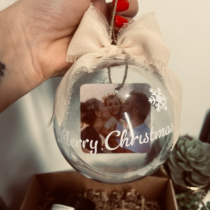 Christmas ball ornament with Personalized Magnet Photo
