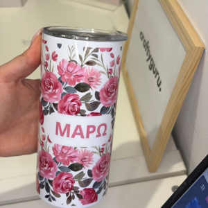 Personalized Pink Rose Tumbler 15oz - 450ml